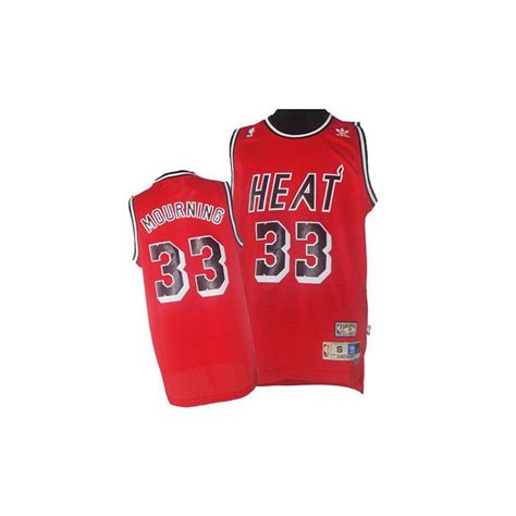 Mens Miami Heat Alonzo Mourning Swingman Red Throwback Finals Patch