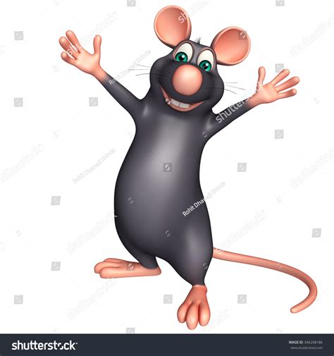 Happy Rat Cartoon Isolated On White Stock Photo 346298186 Shutterstock