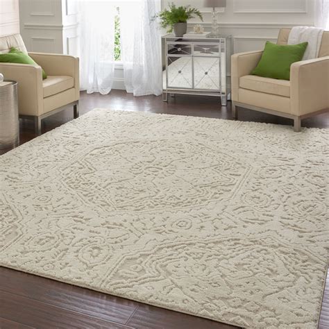 Mohawk Home Francesca Farmhouse Area Rug, Ornamental Pattern, Cream, 10