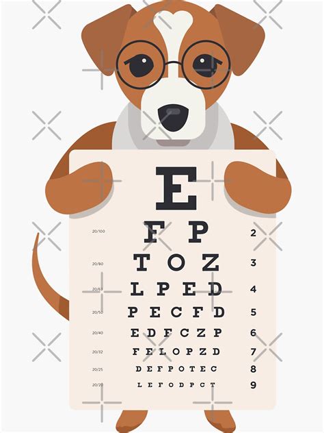 Dog Eye Chart Sticker By Uhhnad Redbubble