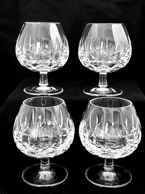 4 Vintage Waterford MOURNE Brandy Glasses. Vertical and Crisscross Cuts