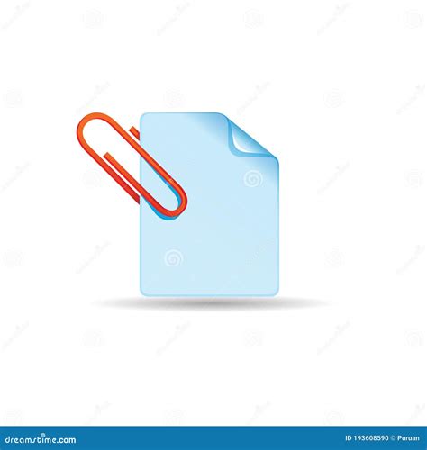 Color Icon Attachment File Stock Vector Illustration Of Mark