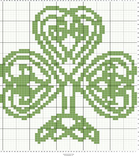 Irish Celtic Shamrock Knitting Chart With Images Knitting Machine