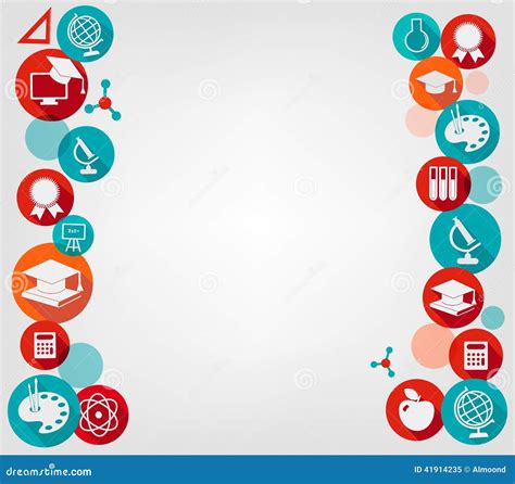 Education Background With Colorful Icons Stock Vector Illustration