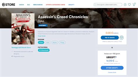 Assassins Creed Chronicles China In Regalo Sullo Store Di Ubisoft