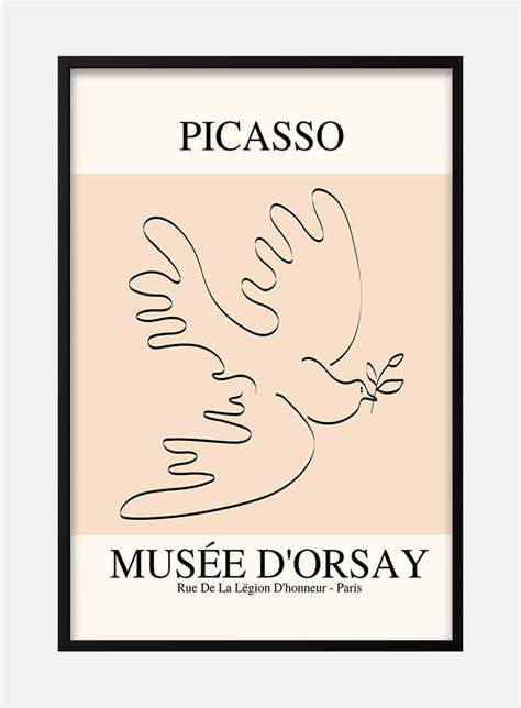 Picasso Inspired Bird Of Peace Poster Artsy Fartsy