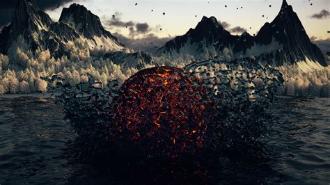 Landscape Cinema 4d 1080p Octanerender By Otoy Abstract Hd Wallpaper