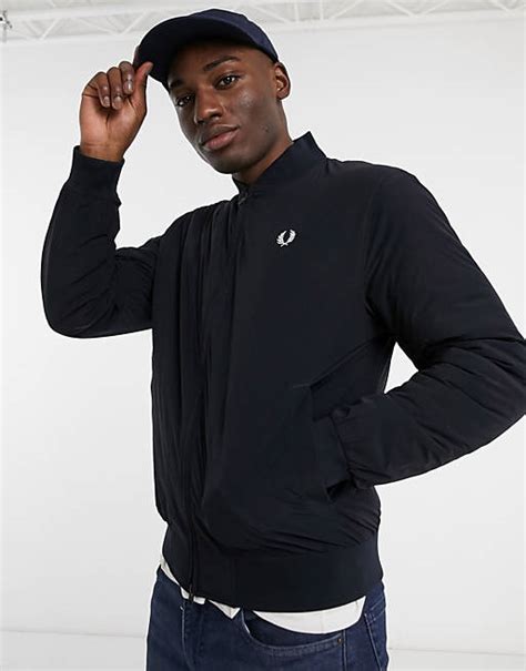 Fred Perry Padded Bomber Jacket In Navy Asos