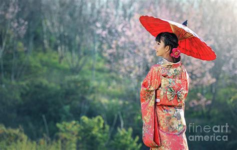 asian woman wearing traditional japanese kimono photograph by sasin tipchai pixels
