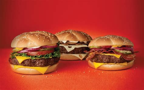 Three Hamburgers Burgers Food Lunch Hamburgers Hd Wallpaper