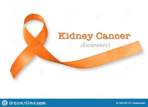 Kidney Cancer Awareness Orange Color Ribbon Isolated With Clipping Path