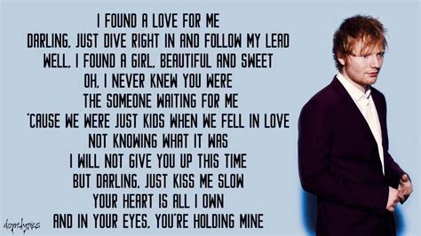 Perfect Ed Sheeran Lyrics Youtube