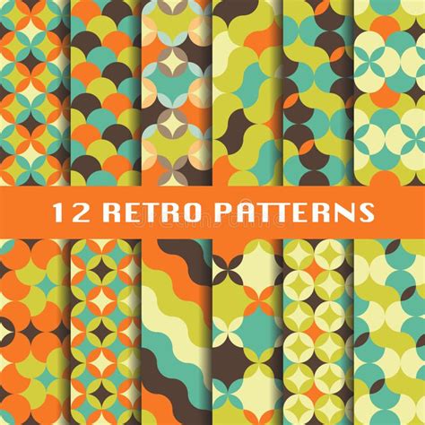 Abstract Retro Geometric Patterns Set Stock Vector Illustration Of