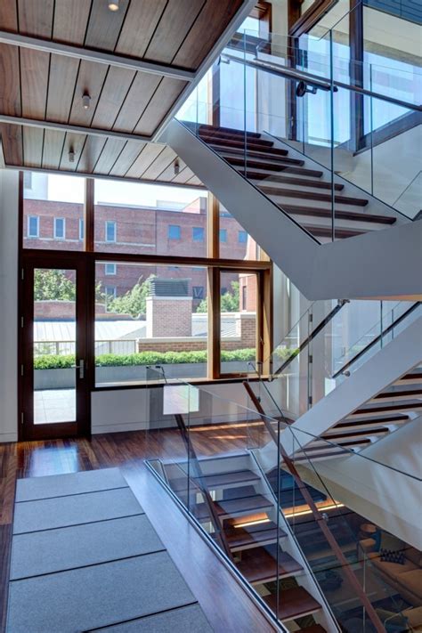 20 Glass Staircase Wall Designs With A Graceful Impact On The Overall Decor Architecture And Design