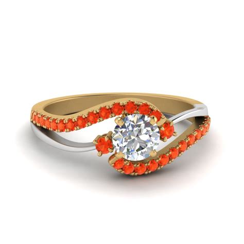 Https://tommynaija.com/wedding/3 Stone Yellow Gold Orange Wedding Ring