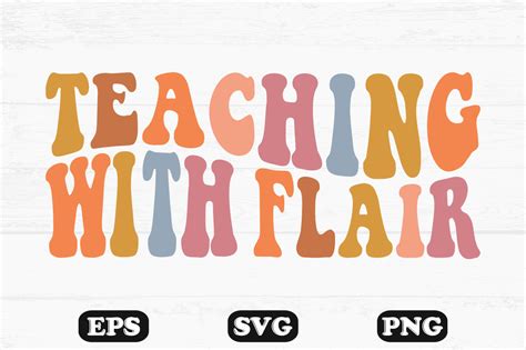 Teaching With Flair Retro Wavy Svg Graphic By Hosneara 4767 · Creative
