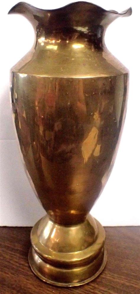 Vintage 1944 Wwii Trench Art Vase 105mm M14 Brass Artillery Shell Urn
