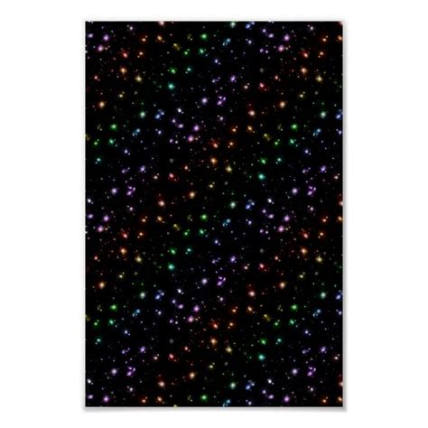 Glowing Shiny Rainbow Stars In Space Poster Zazzle Space Poster