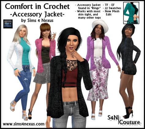 Comfort In Crochet Accessory Jacket At Sims 4 Nexus Sims 4 Updates