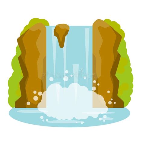 Rocks And Water Waterfall On Mountain Stock Vector Illustration Of