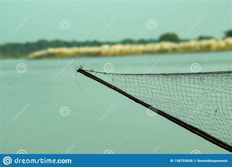 Fishing Net Prepare And Caught Fish On The Gorai River Stock Photo