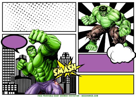 Free Printable Incredible Hulk Party Invitations
