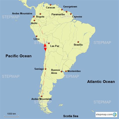 South America Map Bodies Of Water