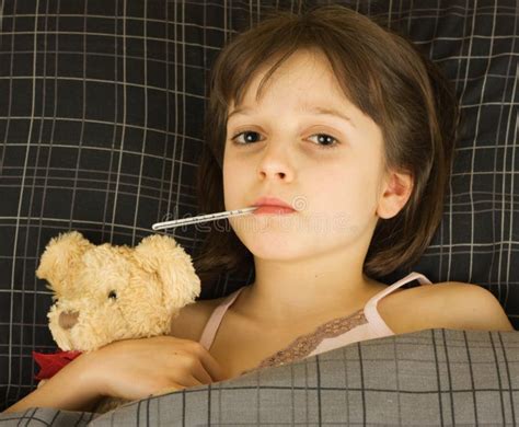 Young Sick Girl Stock Photo Image Of Recuperate Cuddle 4185662