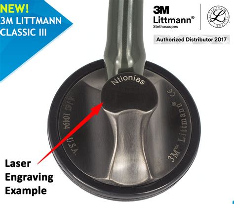 3m Littmann Master Cardiology 2161 All Black Free Laser Engraving