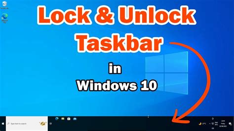 How To Unlock Taskbar On Windows 10 Pc Or Laptop Youtube