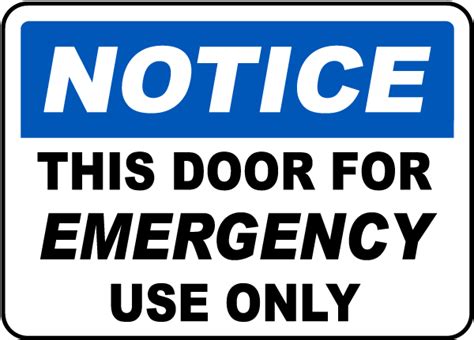 Door For Emergency Use Only Sign Save 10 Instantly