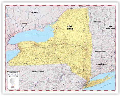 Zip Code Large Map Of New York State New 2021 Edition 60 X 47 With T