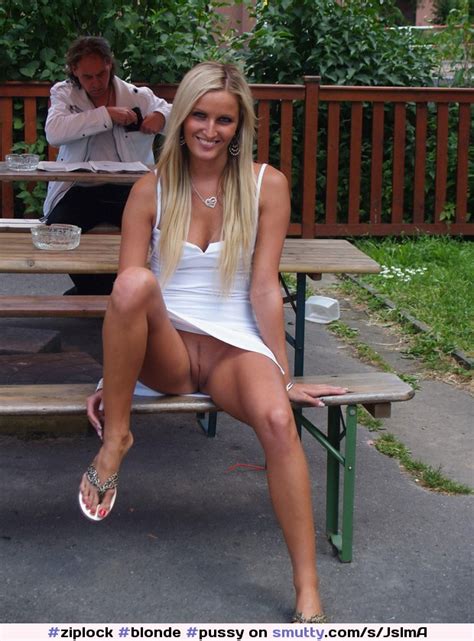 Blonde Pussy Shaved Outdoors Public Flashing