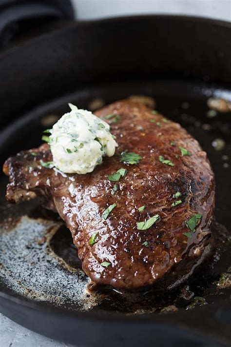 Learn how to cook ribeye steak in a cast iron skillet at home! Skillet Garlic Butter Steak - Rasa Malaysia