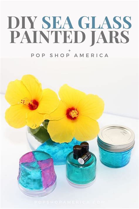 Diy Sea Glass Painted Glass Jars