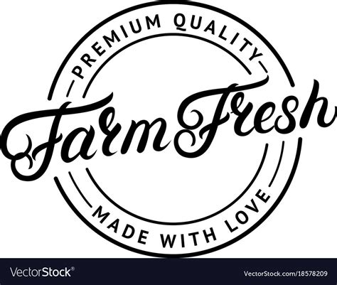 Farm Fresh Hand Written Lettering Logo Royalty Free Vector