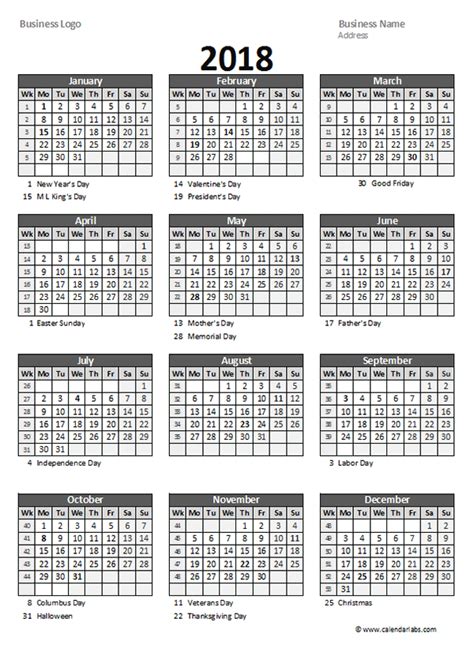 Week Number Calendar Time Table