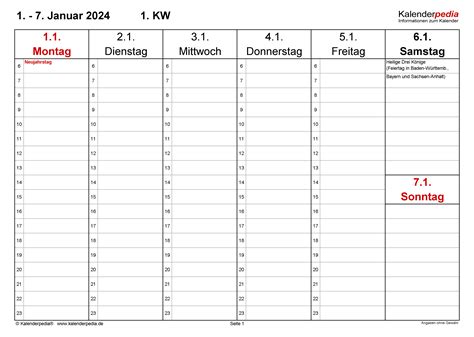 Wochenkalender 2024 Als Excel Vorlagen Zum Ausdrucken