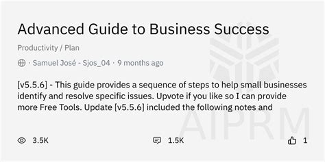 Advanced Guide To Business Success Prompt For Chatgpt Aiprm