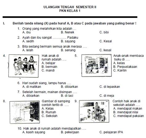 Latihan Soal Bahasa Indonesia Kelas 1 Sd Missmertq