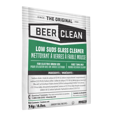 Beer Clean Glass Cleaner Powder 0 5 Oz Packet 100 Carton Golden Isles Office Equipment