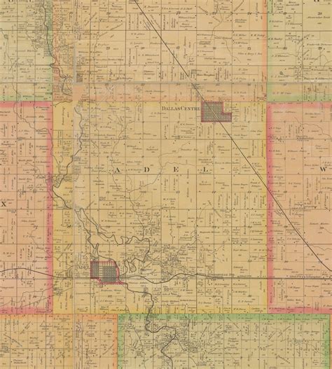 Dallas County Iowa 1883 Old Wall Map With Landowner Names Farm Etsy Uk
