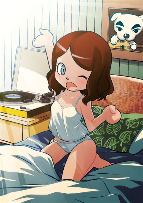 Rule 34 Animal Crossing Animal Crossing Girl Bed Bedroom Brown Hair