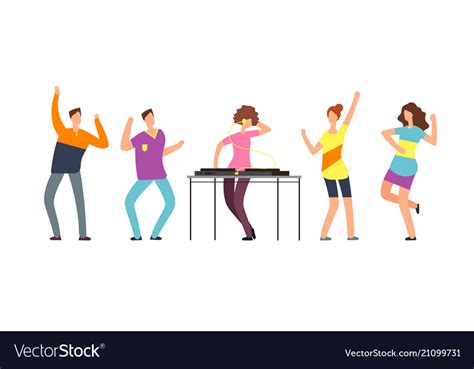Adult Persons Dance Happy Dancing People Vector Image
