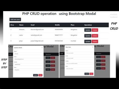 PHP CRUD Using Bootstrap Modal Complete Project Web Development