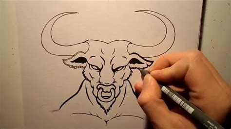 Easy Bull Head Drawing