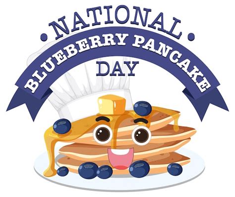 Free Vector National Blueberry Pancake Day Banner