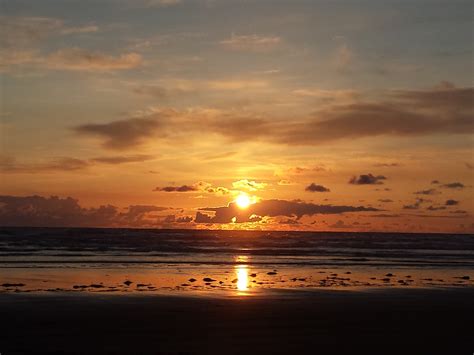 Background Pemandangan Pantai Sunset Nano Gambar