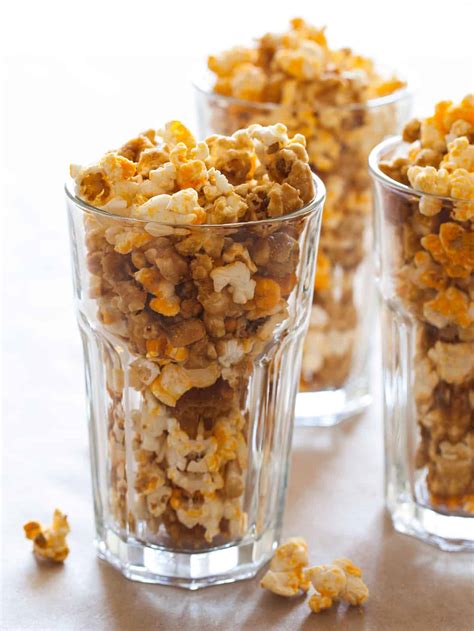 Cheddar And Caramel Popcorn Mix Recipe Spoon Fork Bacon