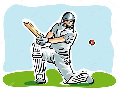 Colorful Cricket Player Hit The Ball Stock Vector Image By ©rob3000